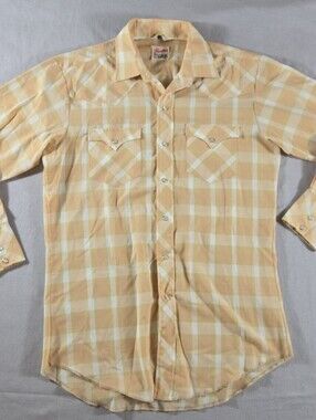 Vintage Frontier Ranch Wear Longtail Western Wear Snap Button Men's Shirt